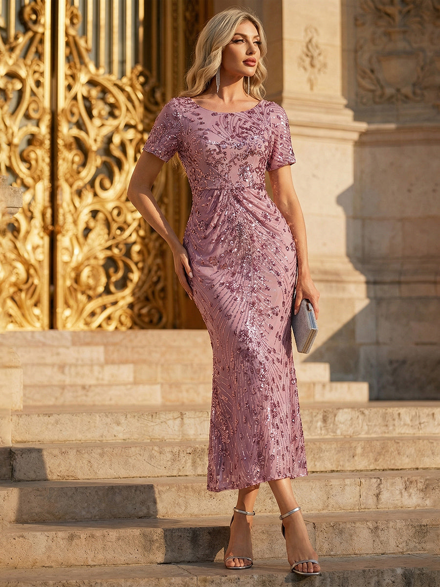 ever HAYLEN|Sequin Mermaid Round Neck Dress