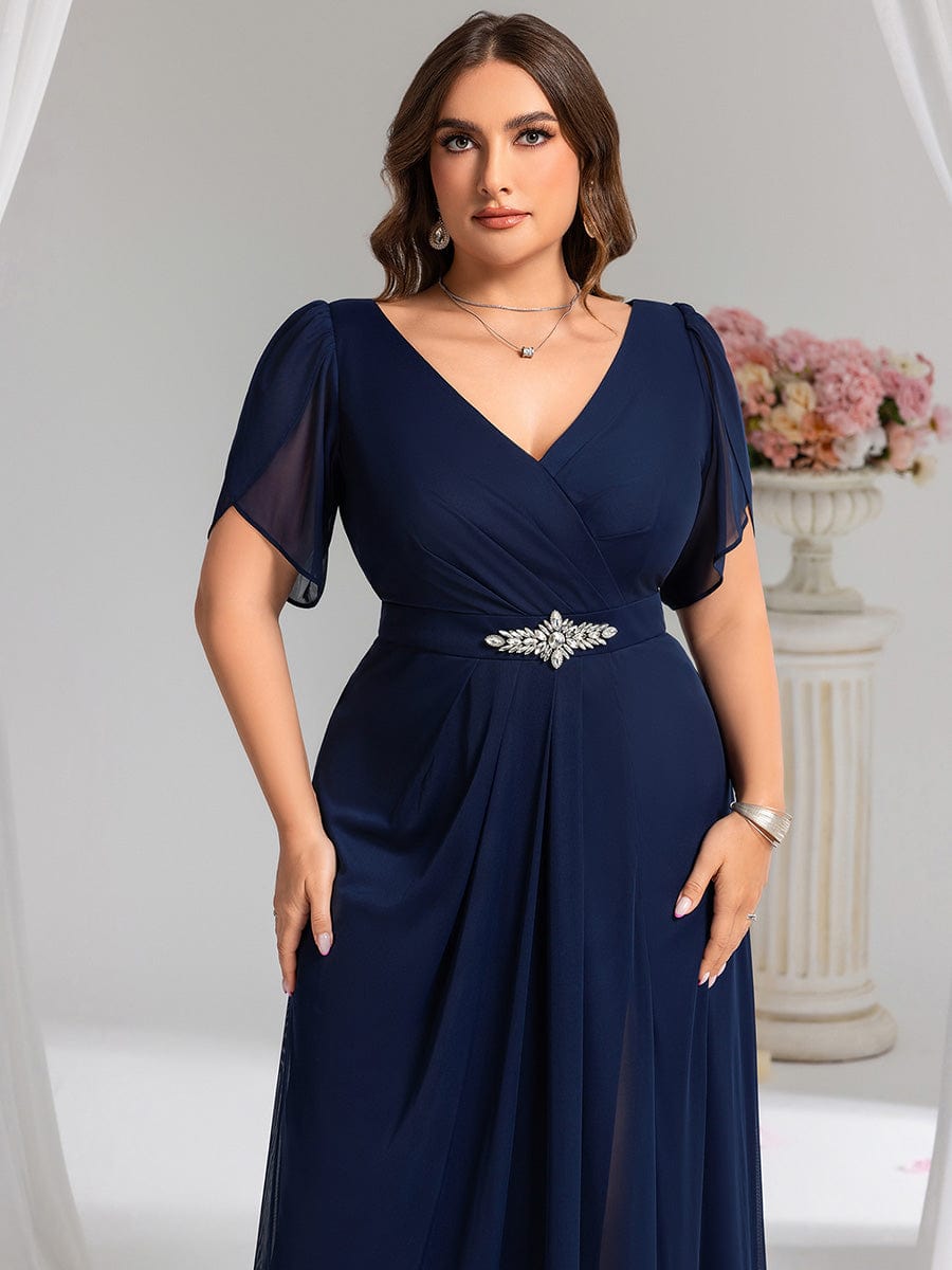 ever NOAH|Chiffon A-Line Ruffle Sleeve Evening Dress