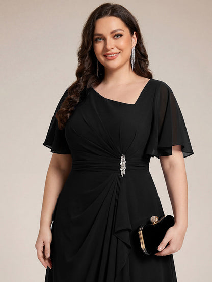 ever LILOU|Ruffle Sleeve Chiffon Midi Mother of the Bride Dress