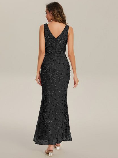 ever JUNIPER|Bodycon Sequin Slit Wedding Guest Dress