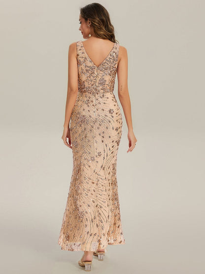 ever JUNIPER|Bodycon Sequin Slit Wedding Guest Dress
