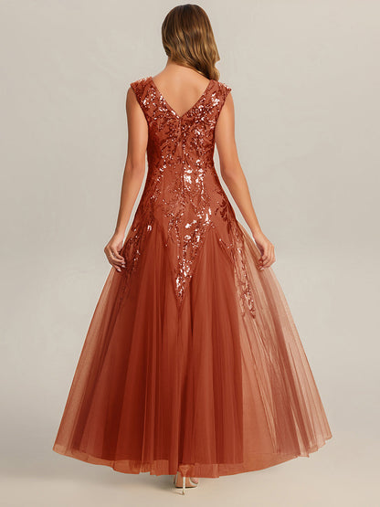 ever FREYA|Glitter Embroidered Cap Sleeve High Stretch Mother of the Bride Dress