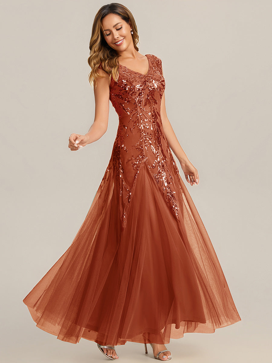 ever FREYA|Glitter Embroidered Cap Sleeve High Stretch Mother of the Bride Dress
