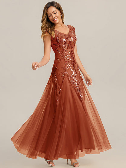 ever FREYA|Glitter Embroidered Cap Sleeve High Stretch Mother of the Bride Dress