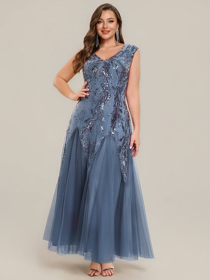 ever FREYA|Glitter Embroidered Cap Sleeve High Stretch Mother of the Bride Dress