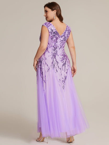 ever FREYA|Glitter Embroidered Cap Sleeve High Stretch Mother of the Bride Dress