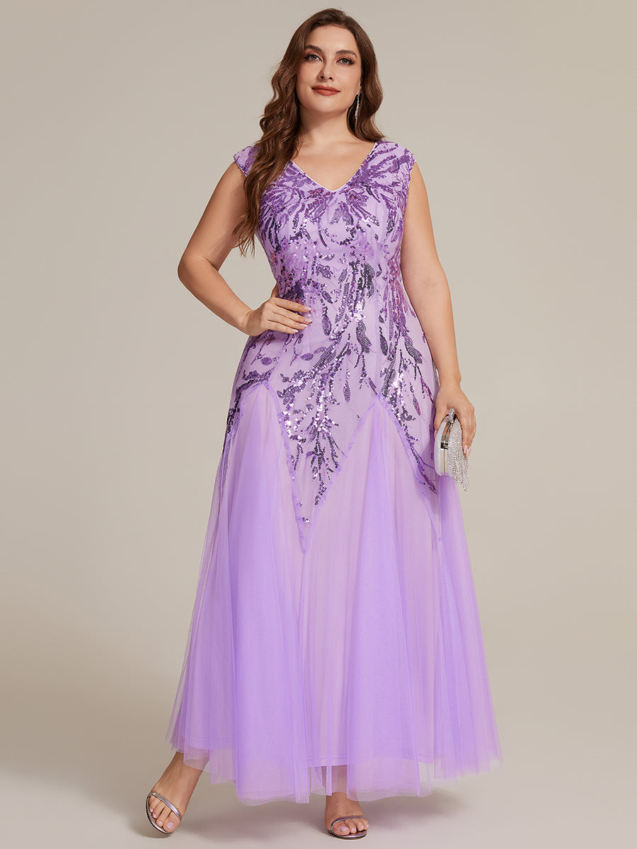 ever FREYA|Embroidered Sequin Cap Sleeve High Stretch Evening Dress