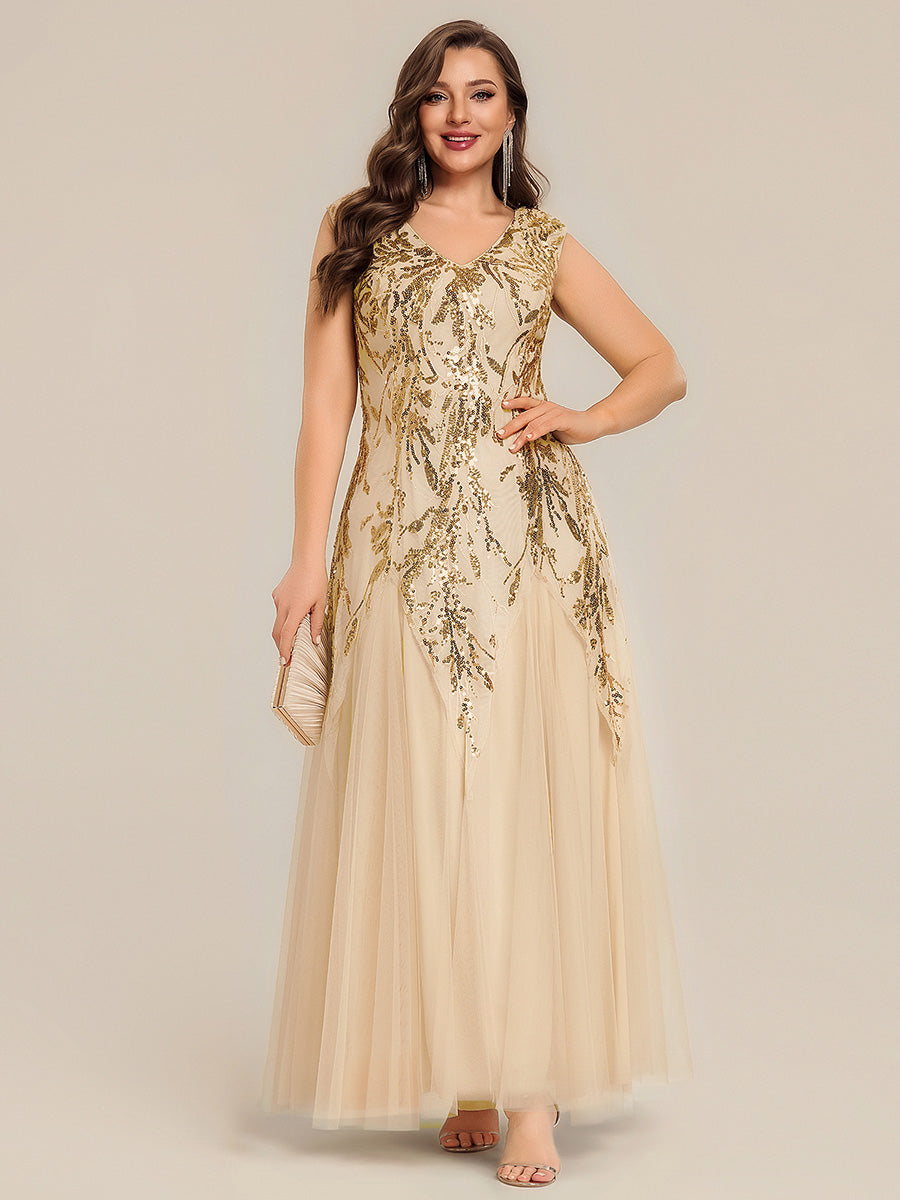 ever FREYA|Embroidered Sequin Cap Sleeve High Stretch Evening Dress