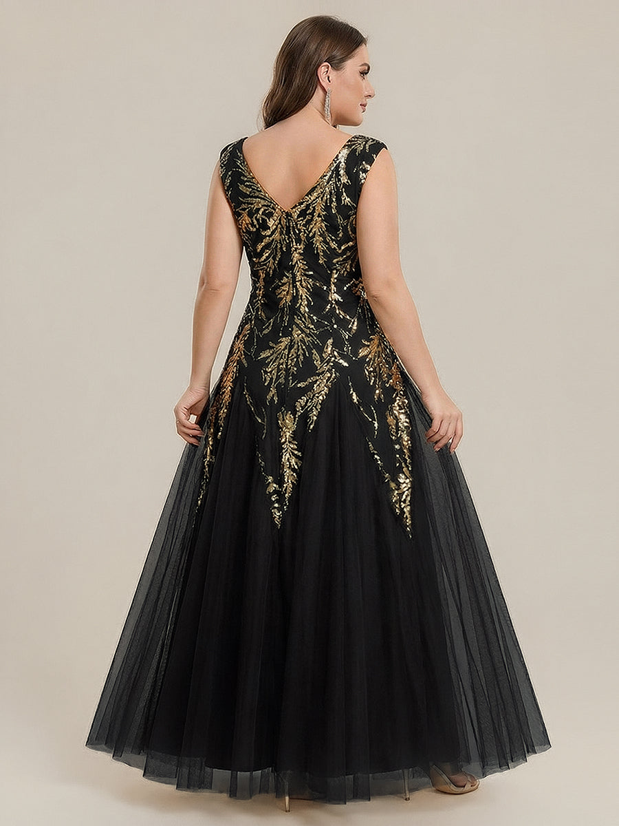 ever FREYA|Glitter Embroidered Cap Sleeve High Stretch Mother of the Bride Dress