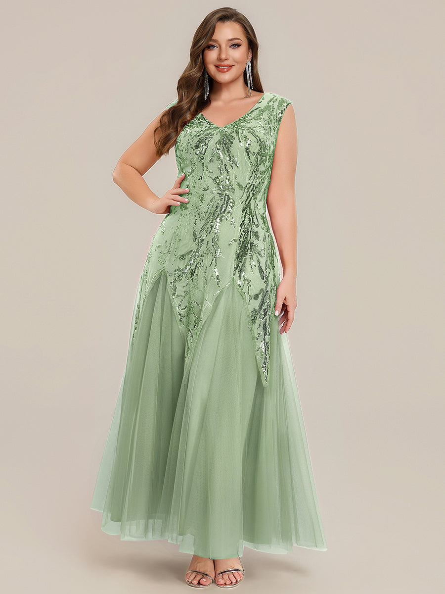 ever FREYA|Embroidered Sequin Cap Sleeve High Stretch Evening Dress
