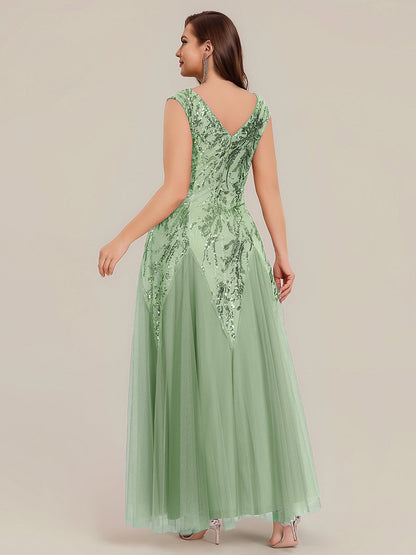 ever FREYA|Glitter Embroidered Cap Sleeve High Stretch Mother of the Bride Dress