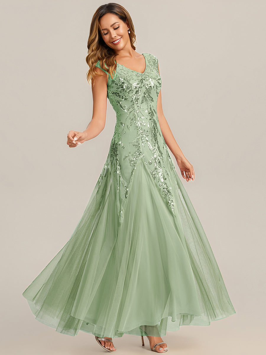 ever FREYA|Glitter Embroidered Cap Sleeve High Stretch Mother of the Bride Dress