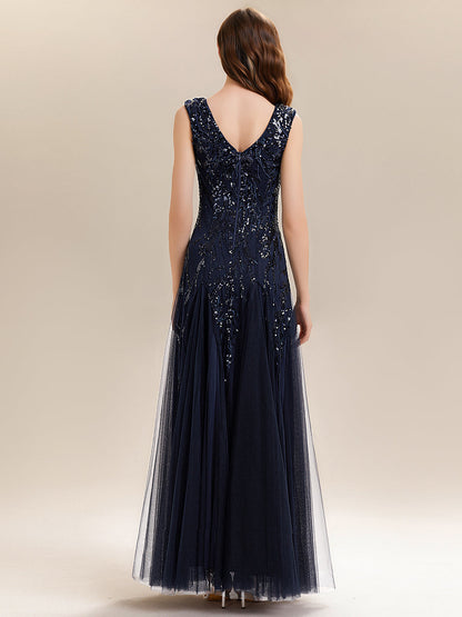 ever FREYA|Glitter Embroidered Cap Sleeve High Stretch Mother of the Bride Dress