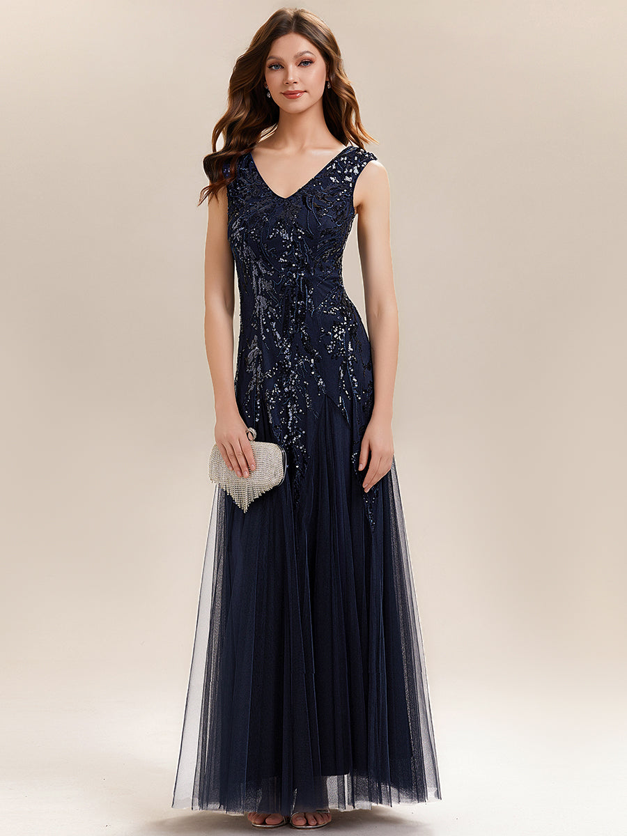 ever FREYA|Glitter Embroidered Cap Sleeve High Stretch Mother of the Bride Dress