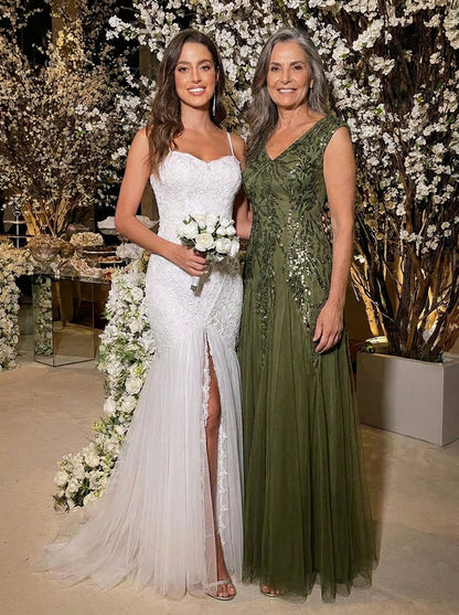 ever FREYA|Glitter Embroidered Cap Sleeve High Stretch Mother of the Bride Dress