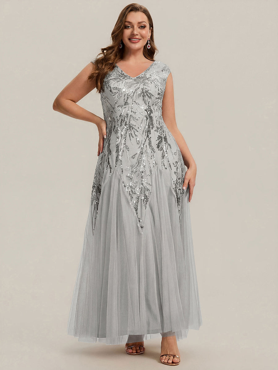 ever FREYA|Glitter Embroidered Cap Sleeve High Stretch Mother of the Bride Dress