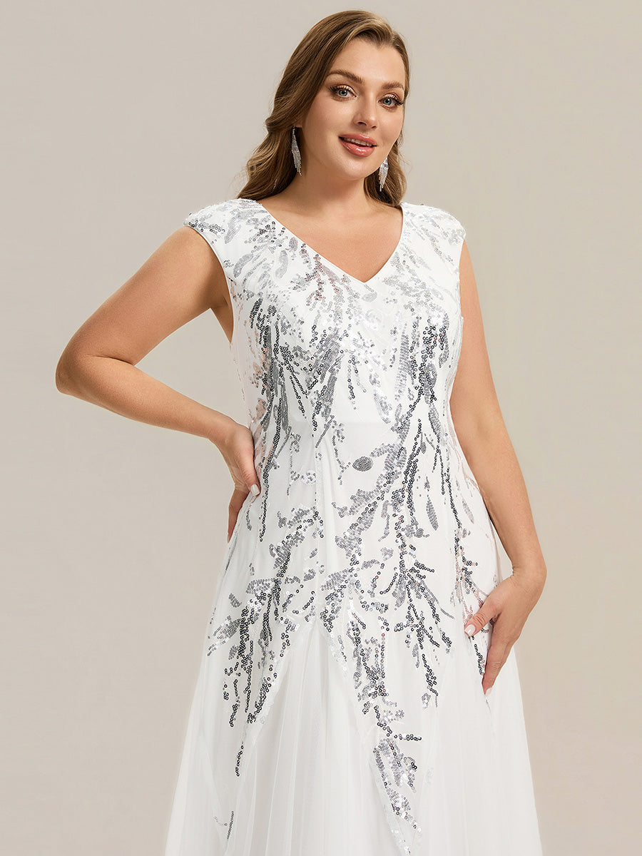 ever FREYA|Glitter Embroidered Cap Sleeve High Stretch Mother of the Bride Dress