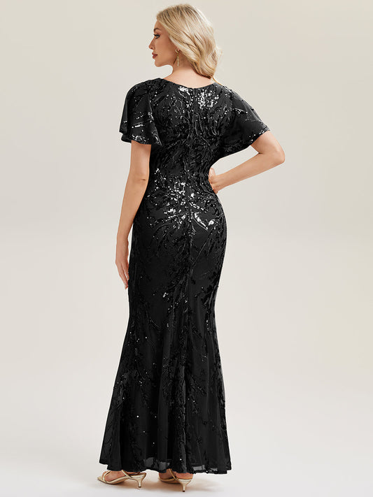 ever ROMY|High Strech Beaded Sequin Mermaid Evening Dress