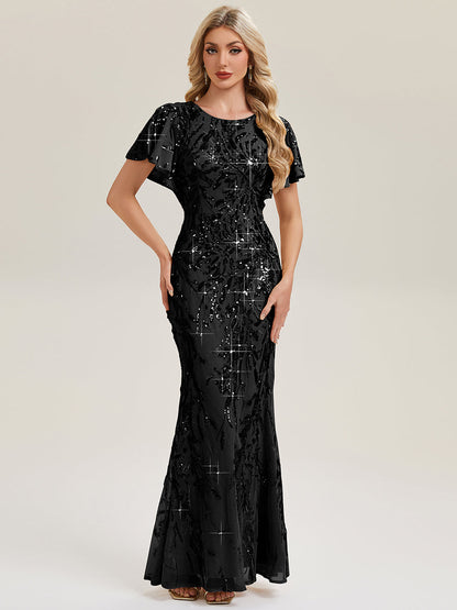 ever ROMY|High Strech Beaded Sequin Mermaid Evening Dress