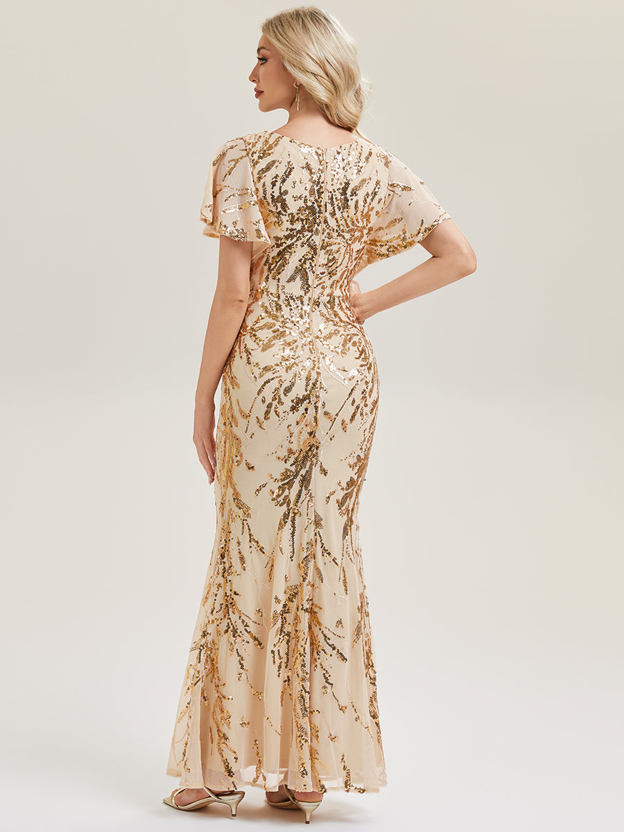 ever ROMY|High Strech Beaded Sequin Mermaid Evening Dress