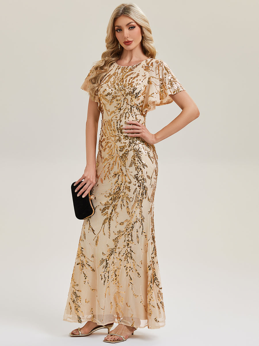 ever ROMY|High Strech Beaded Sequin Mermaid Evening Dress