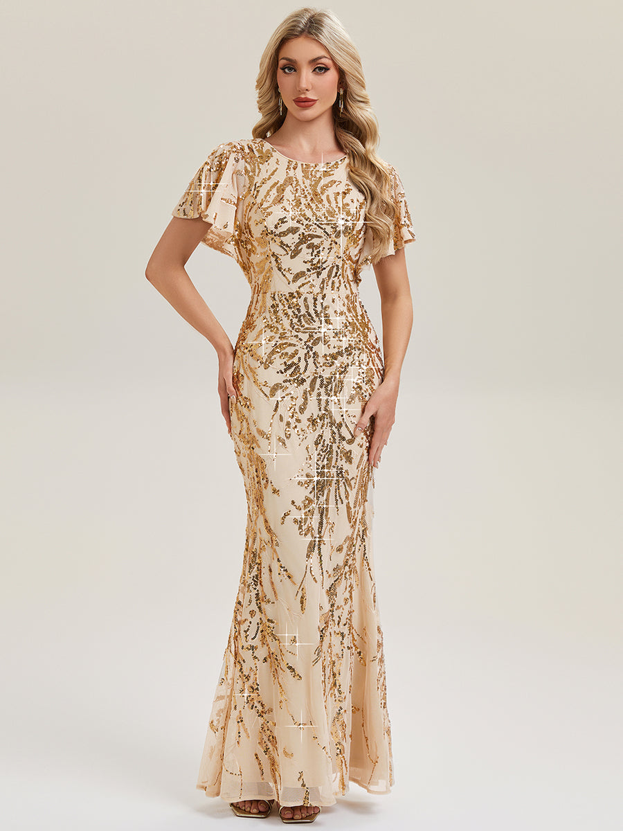 ever ROMY|High Strech Beaded Sequin Mermaid Evening Dress