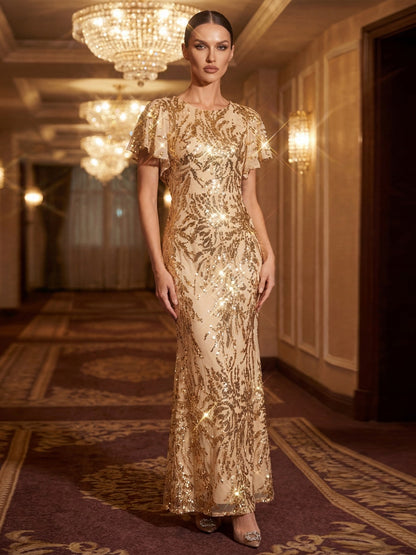 ever ROMY|High Strech Beaded Sequin Mermaid Evening Dress