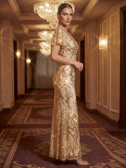 ever ROMY|High Strech Beaded Sequin Mermaid Evening Dress