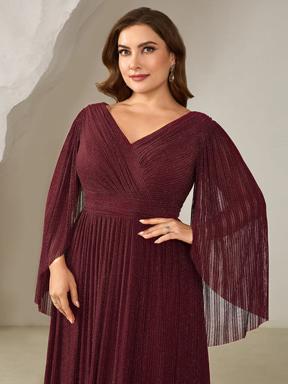 ever ISLA|Glittery Empire Waist Batwing Sleeve Mother of the Bride Dress