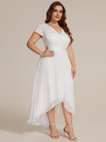 Plus Size Deep V-Neck Chiffon Evening Dress
