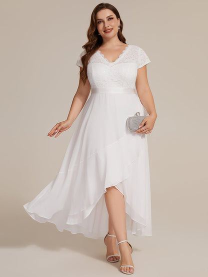 Plus Size Deep V-Neck Chiffon Evening Dress