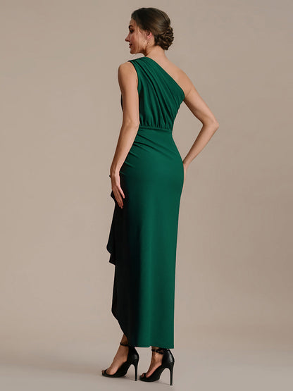 Thigh-High Slit Knit Sleeveless Evening Dress