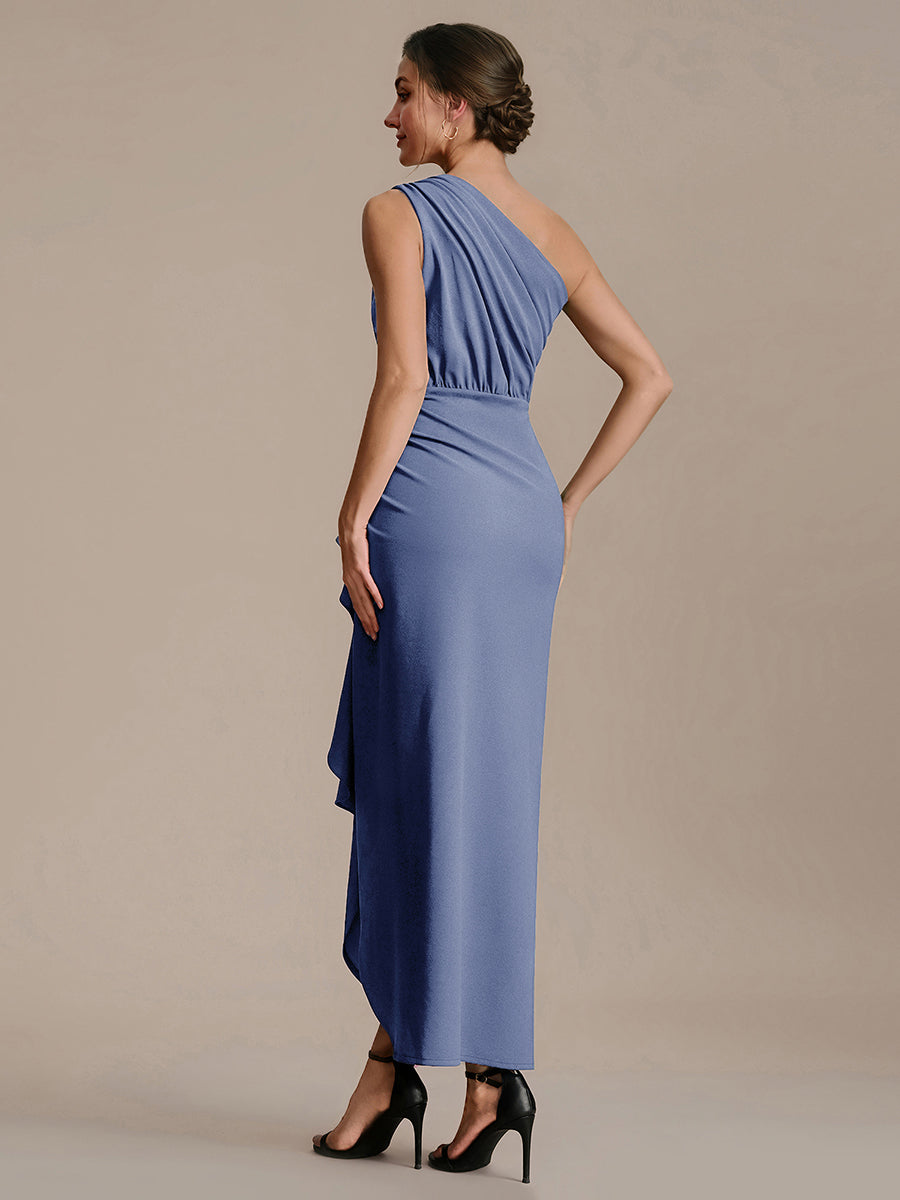 Thigh-High Slit Knit Sleeveless Evening Dress