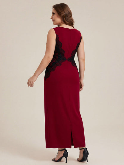 ever IVORY|Waist Cut-Out Knit Sleeveless Stretch Evening Dress