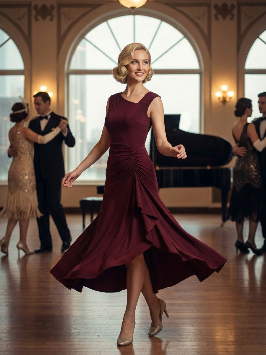 ever NORA|Ruffled Knit Cap Sleeve High Stretch Evening Dress