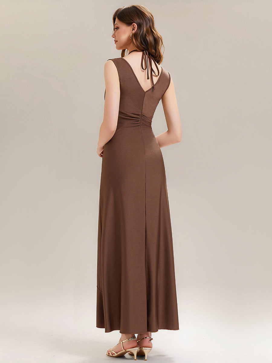 ever JILLIAN|Ruched Asymmetric Hemline High Stretch Evening Dress