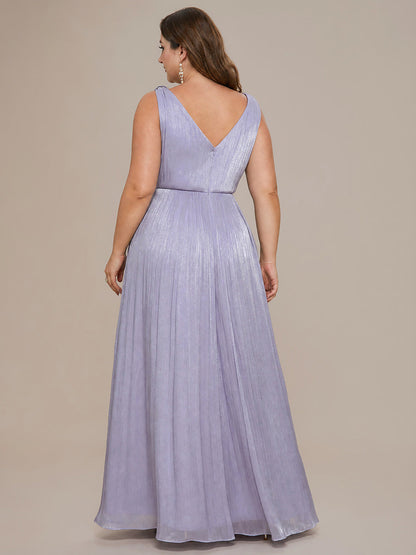 Plus Size Gathered Sea-island filament fabircs Evening Dress