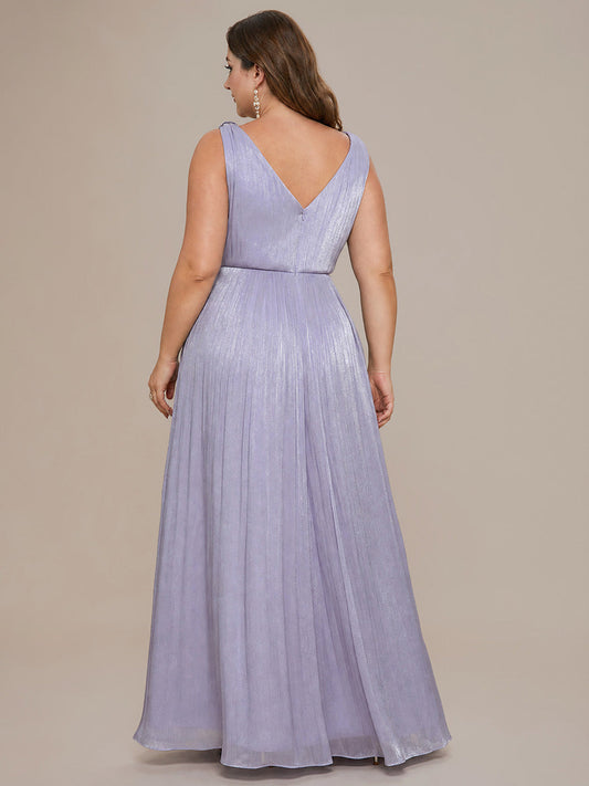 Plus Size Gathered Sea-island filament fabircs Evening Dress