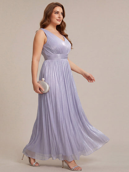 Plus Size Gathered Sea-island filament fabircs Evening Dress