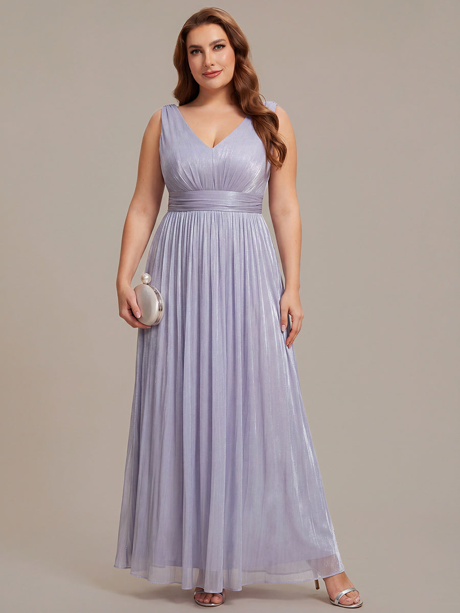 Plus Size Gathered Sea-island filament fabircs Evening Dress