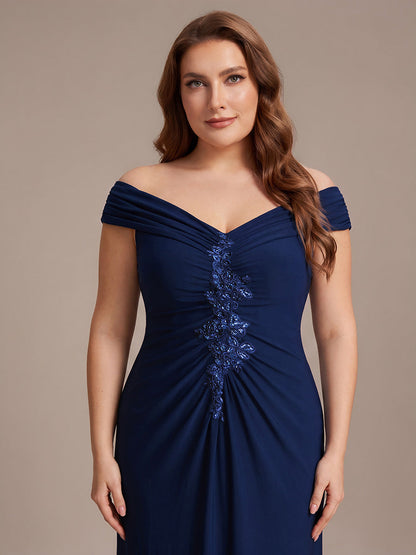 Knit Off-the-shoulder Sleeve Bodycon Evening Dress