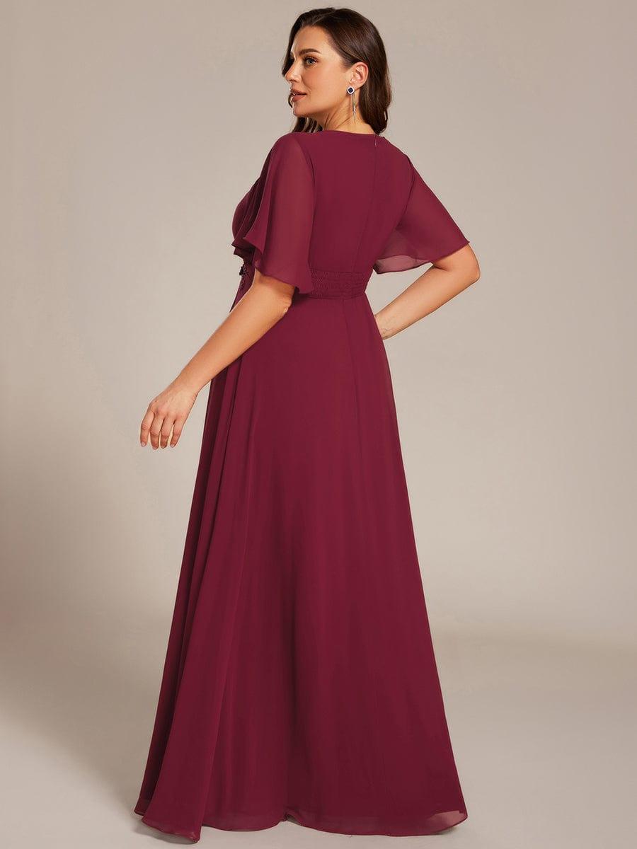 pretty ASPYN|Plus Size Pleated Waist Applique Chiffon Maxi Formal Dress