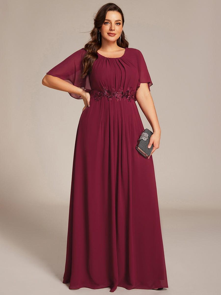 ever ASPYN|Pleated Applique Maxi Bridesmaid Dress