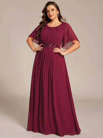 ever ASPYN|Pleated Applique Maxi Bridesmaid Dress