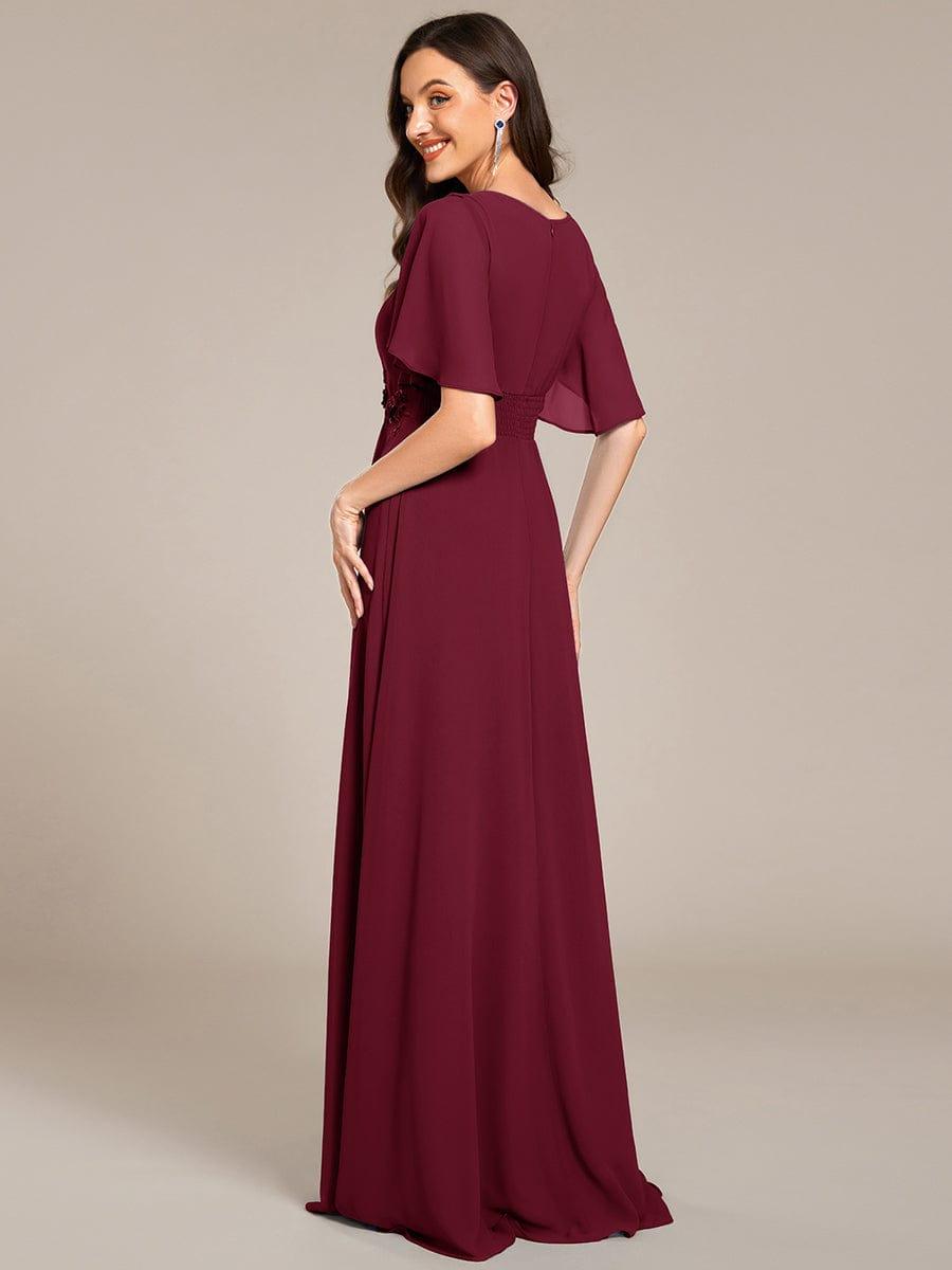 ever ASPYN|Pleated Applique Maxi Bridesmaid Dress