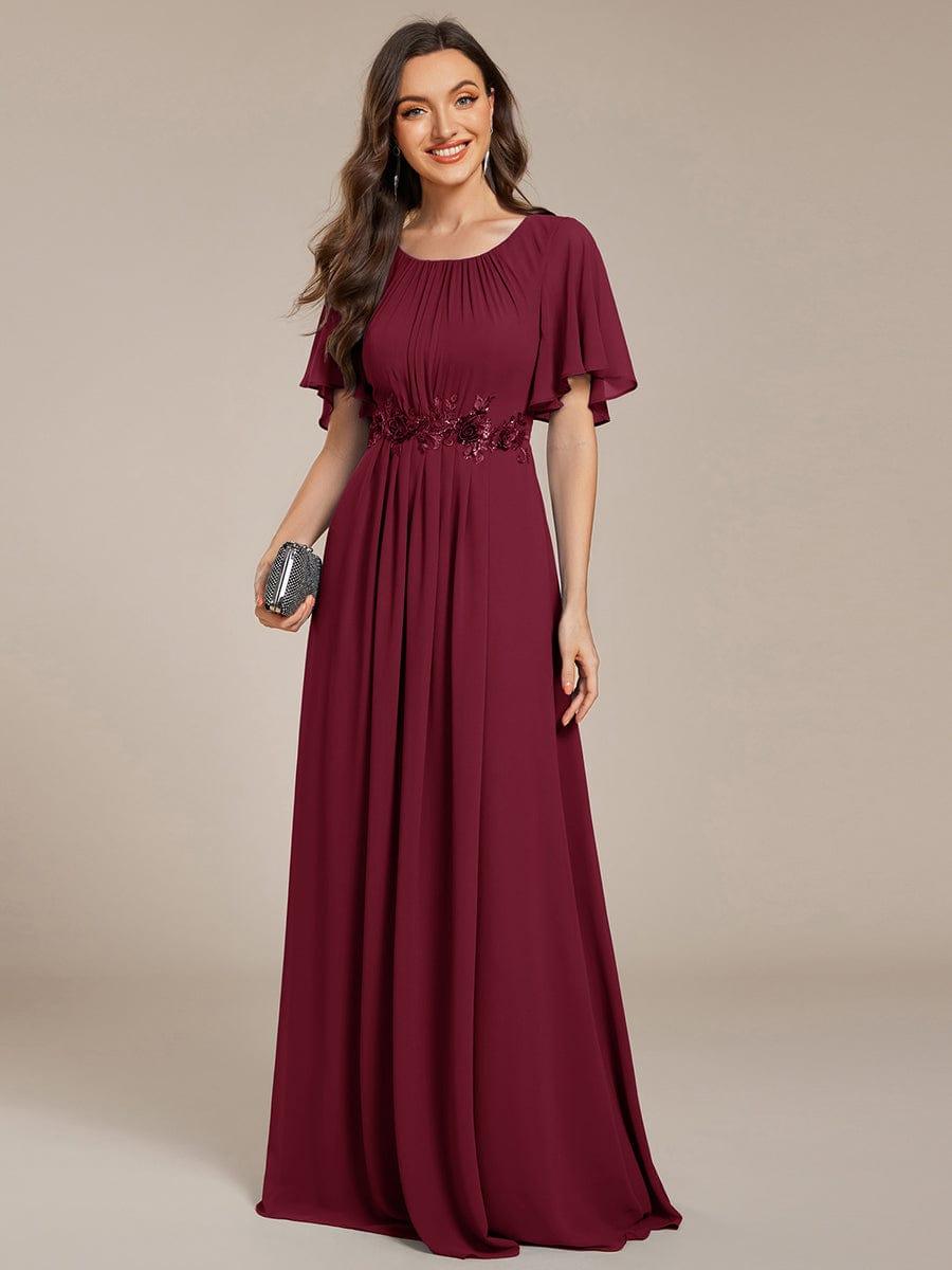 ever ASPYN|Pleated Applique Maxi Bridesmaid Dress