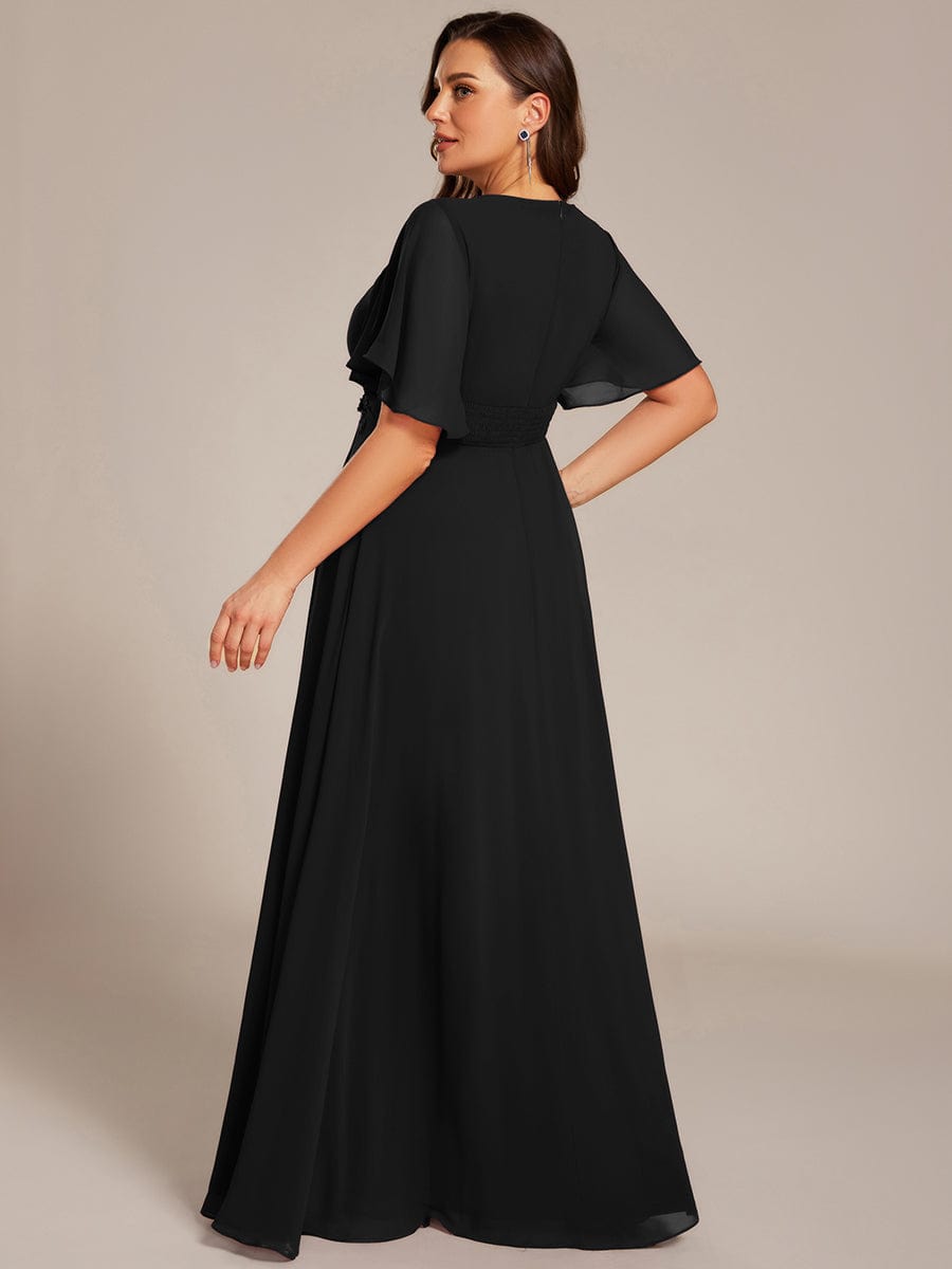 ever ASPYN|Pleated Applique Maxi Bridesmaid Dress
