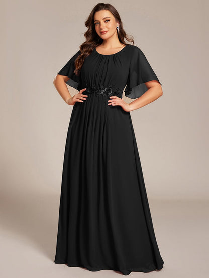ever ASPYN|Pleated Applique Maxi Bridesmaid Dress