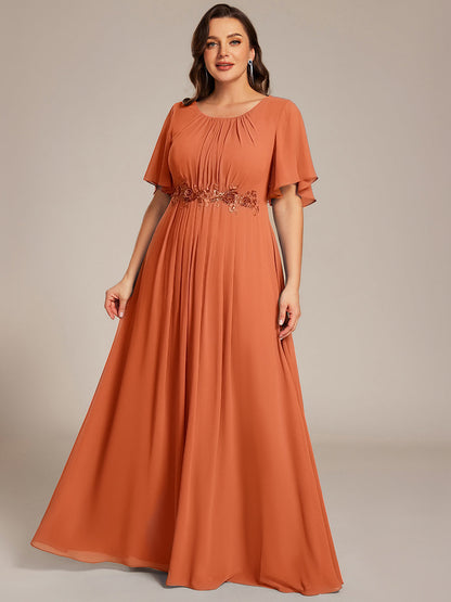 ever ASPYN|Pleated Applique Maxi Bridesmaid Dress