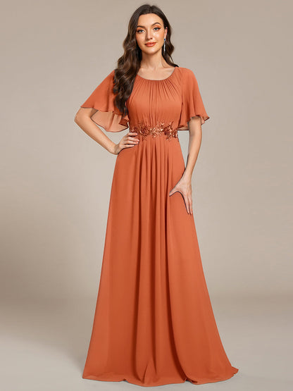 ever ASPYN|Pleated Applique Maxi Bridesmaid Dress